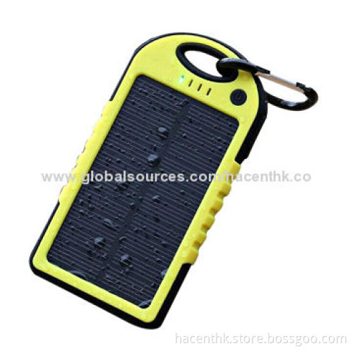 High-capacity Waterproof Solar Power Bank with LED Light and Dual-USB Output